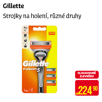 Gillette - Strojky na holení, různé druhy
