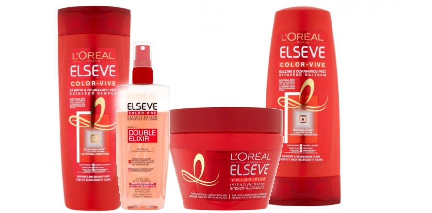Řada Color-Vive s UV složkami - šampon, kondicionér, maska a expres bezoplachový balzám (L’Oréal Paris Elseve)
