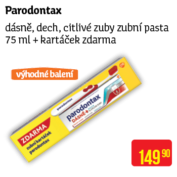 Parodontax - dásně, dech, citlivé zuby zubní pasta 75 ml + kartáček zdarma