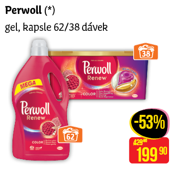Perwoll - gel, kapsle 62/38 dávek