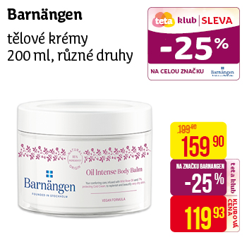 Barnängen - Tělové krémy 200ml, různé druhy