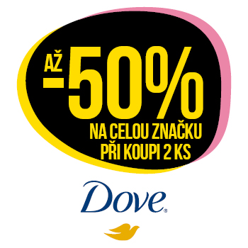 Využijte neklubové nabídky - až 50 % na celou značku Dove při koupi 2 ks!