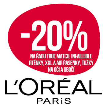 Využijte neklubové nabídky - sleva 20% na vybrané výrobky dekorativní kosmetiky L'Oréal Paris !