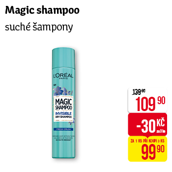 Magic shampoo - Suché šampony