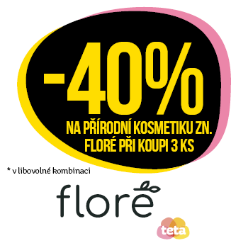 Využijte neklubové nabídky slevy 40 % na přírodní kosmetiku značky Floré při koupi 3 ks v libovolné kombinaci!