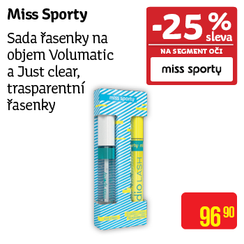 Miss Sporty - Sada řasenky na objem Volumatic a Just clear, transparentní řasenky