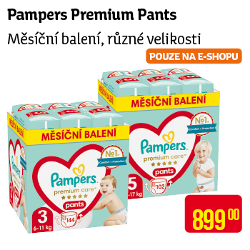 Pampers Premium Pants měsíční balení v akci