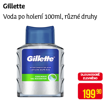 Gillette - Voda po holení 100ml, různé druhy
