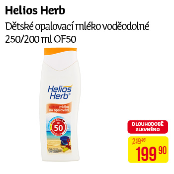 Helios Herb - Dětské opalovací mléko voděodolné 250/200ml OF50