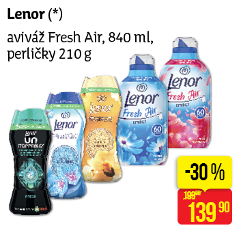 Lenor - aviváž Fresh Air 840 ml, perličky 210 g
