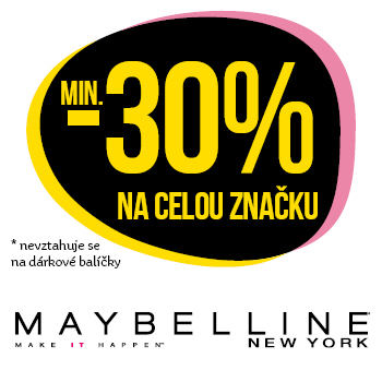 Využijte neklubové nabídky slevy min. 30 % na dekorativní kosmetiku značky Maybelline New York!