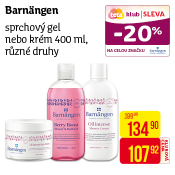 Barnängen - sprchový gel nebo krém 400 ml, různé druhy