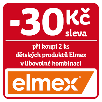 Využijte neklubové nabídky - sleva 30 Kč na dětské produkty značky Elmex při koupi 2 ks v libovolné kombinaci!