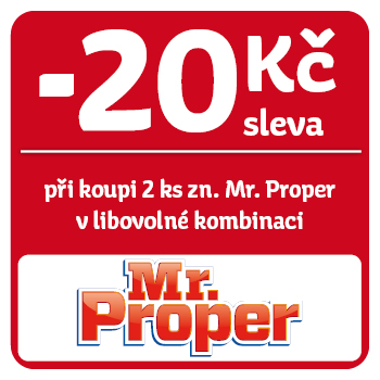 Využijte neklubové nabídky - sleva 20 Kč na značku Mr. Proper při koupi 2 ks v libovolné kombinaci!