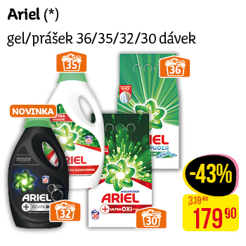 Ariel - Gel/prášek/35/35/32/30 dávek