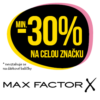 Využijte neklubové nabídky slevy min. 30 % na dekorativní kosmetiku značky Max Factor!
