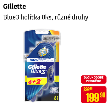 Gillette - Blue3 holítka 8ks, různé druhy