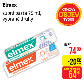 Elmex - zubní pasta 75 ml, vybrané druhy