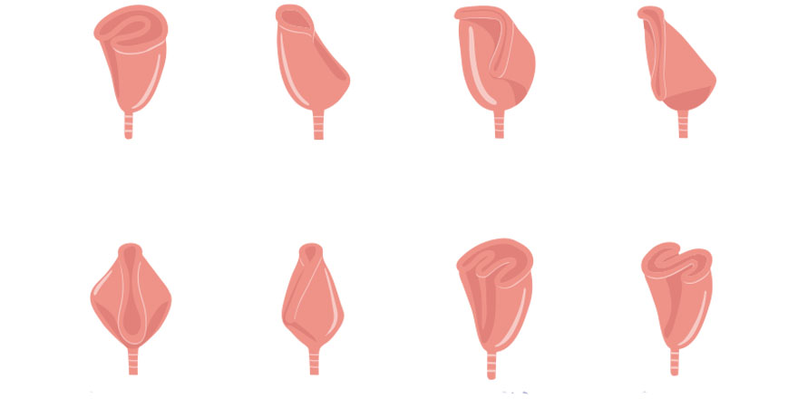 možnosti skládání menstruačního kalíšku