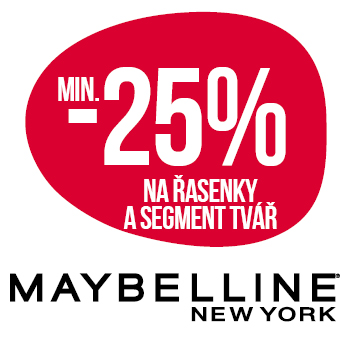 Využijte neklubové nabídky - sleva min. 25% na řasenky a segment tvář značky Maybelline New York!