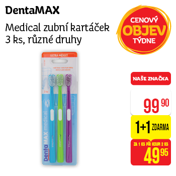 DentaMAX - Medical zubní kartáček 3 ks, různé druhy