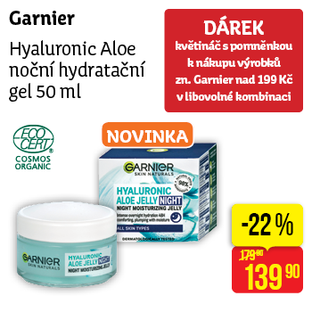 Garnier - Hyaluronic Aloe noční hydratační gel 50 ml