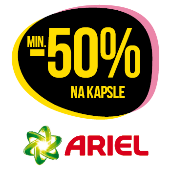 Využijte neklubové nabídky slevy min 50% na kapsle značky Ariel!