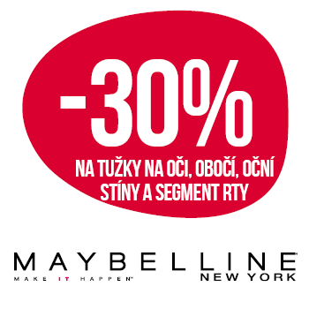 Využijte neklubové nabídky slevy 30 % na tužky na oči, obočí, oční stíny a segment rty značky Maybelline New York!