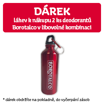 Využijte neklubové nabídky - DÁREK - láhev k nápupu 2 ks deodorantů Borotalco v libovolné kombinaci!