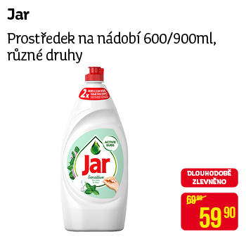 Jar - Prostředek na nádobí 600/900ml, různé druhy