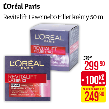 ĽOréal Paris - Revitalift Laser nebo Filler krémy 50 ml