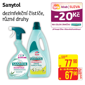 Sanytol - dezinfekční čističe, různé druhy