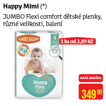 Happy Mimi - JUMBO Flexi comfort dětské plenky, různé velikosti, balení