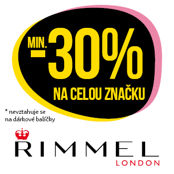Využijte neklubové nabídky slevy min. 30 % na dekorativní kosmetiku značky Rimmel London!