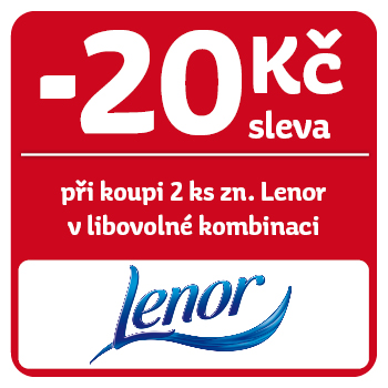 Využijte neklubové nabídky - sleva 20 Kč na značku Lenor při koupi 2 ks v libovolné kombinaci!