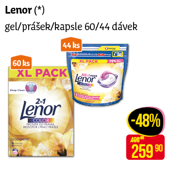Lenor - gel/prášek/kapsle 60/44 dávek