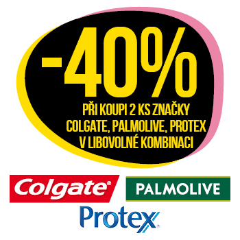 Využijte neklubové nabídky - sleva 40 % na značky Colgate, Palmolive, Protex při koupi 2 ks v libovolné kombinaci!