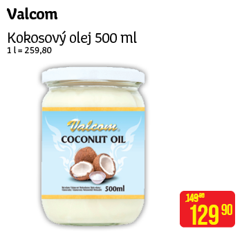 Valcom - Kokosový olej 500 ml