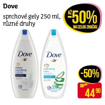 Dove - sprchové gely 250 ml, různé druhy